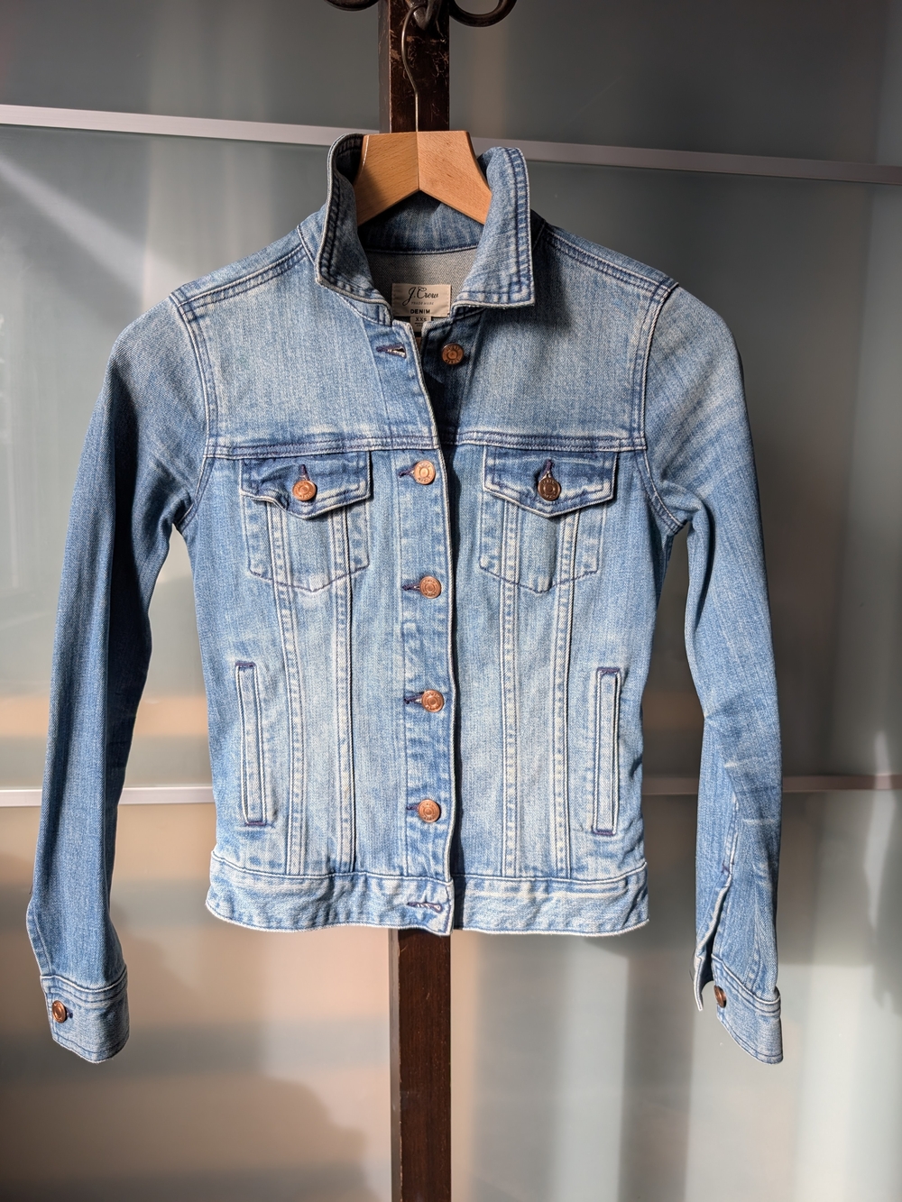 Classic J. Crew Light Wash Denim Jacket - Women's Light Blue Jean Jacket xxs